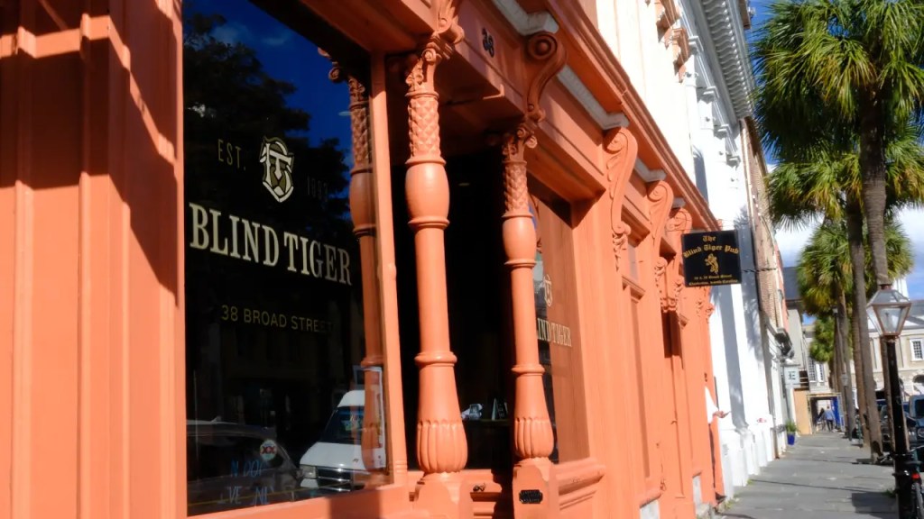 Outside of Blind Tiger Pub, SC. 