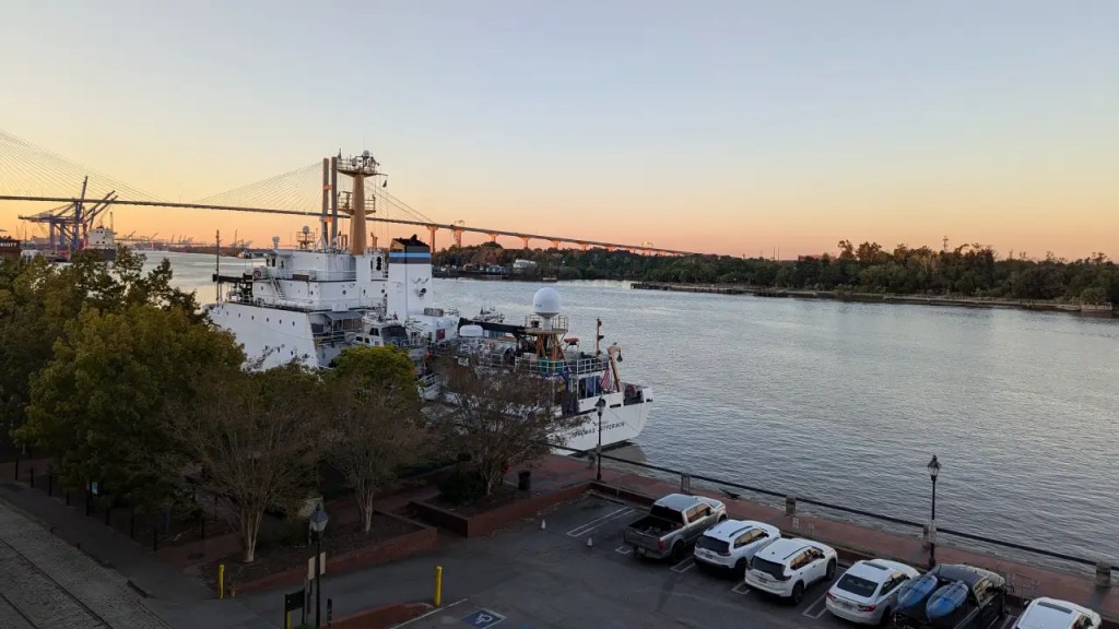 View from The Cotton Sail Savannah Hotel room to the right.
