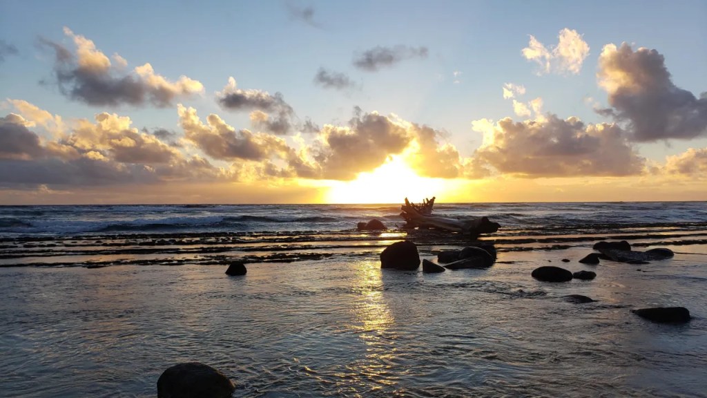 Sunrise from Kauai Beach Resort beach