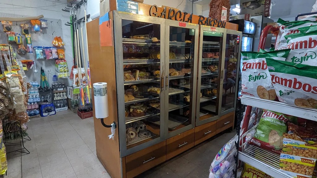 Garcia's Bakery in Fellsmere, Inside view of baked goods selection and other items for sale