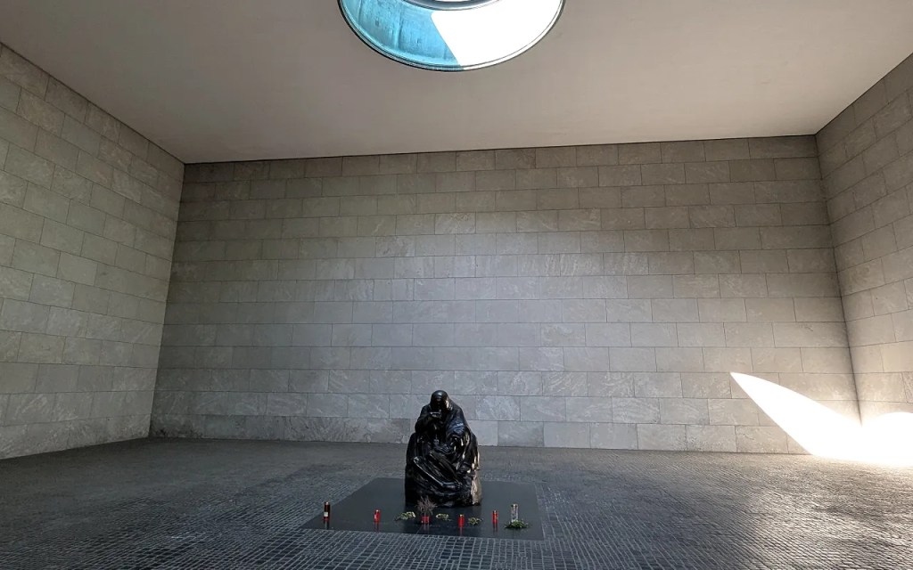 Interior of Neue Wache - featuring Mother with Her Dead Son sculpture.